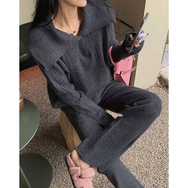 SHOPLIST限定】ビッグカラーニットセットアップ セットアップ