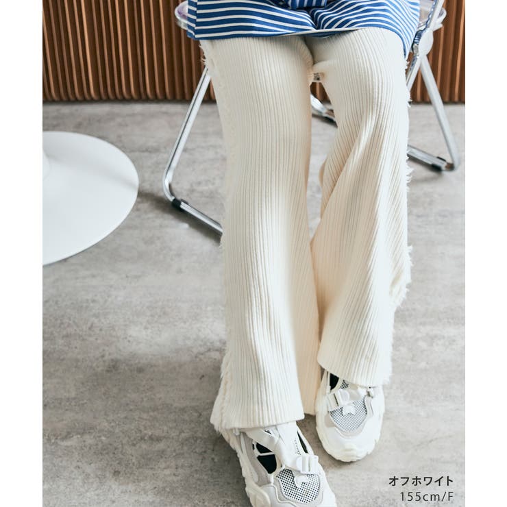 サイドフリンジニットパンツ ボトムス リブニット | kirakiraShop  | 詳細画像18 