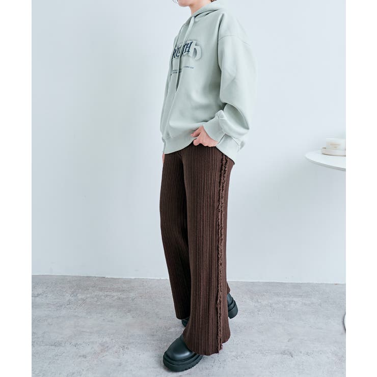 サイドフリンジニットパンツ ボトムス リブニット | kirakiraShop  | 詳細画像10 