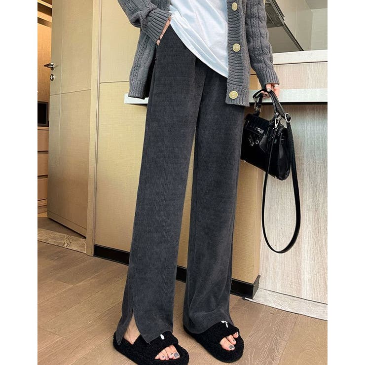 裏起毛コーデュロイパンツ 2サイズ ボトムス[品番:IK000007452 裏起毛コーデュロイパンツ 2サイズ ボトムス[品番:IK000007452