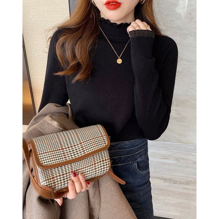 【SHOPLIST限定】ハイネックフリルニットトップス トップス ロンＴ | kirakiraShop  | 詳細画像2 