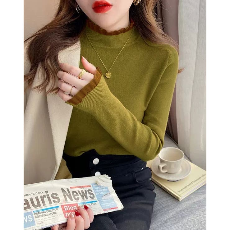 【SHOPLIST限定】ハイネックフリルニットトップス トップス ロンＴ | kirakiraShop  | 詳細画像9 