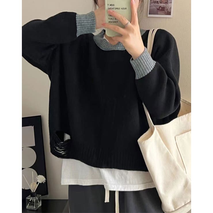 blamink ラメニット　ゴールド　ブラミンク　タキマキ ラメ混メッシュニット(F BLACK): トップス｜PMbox P&M OFFICIAL