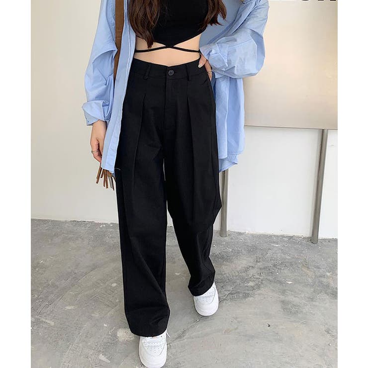 ハイウエストワイドチノパンツ 3サイズ ボトムス | kirakiraShop  | 詳細画像2 