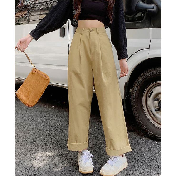 ハイウエストワイドチノパンツ 3サイズ ボトムス | kirakiraShop  | 詳細画像16 