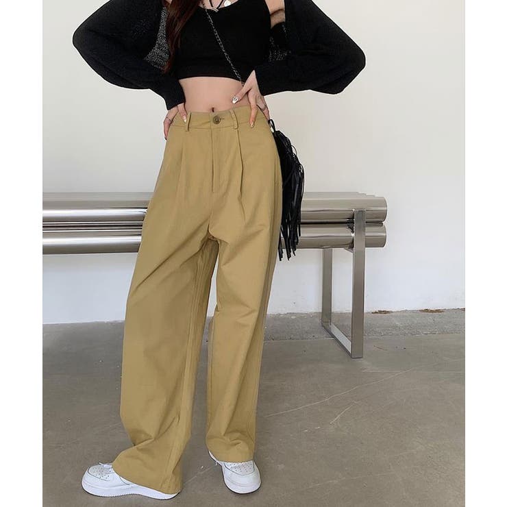 ハイウエストワイドチノパンツ 3サイズ ボトムス | kirakiraShop  | 詳細画像7 