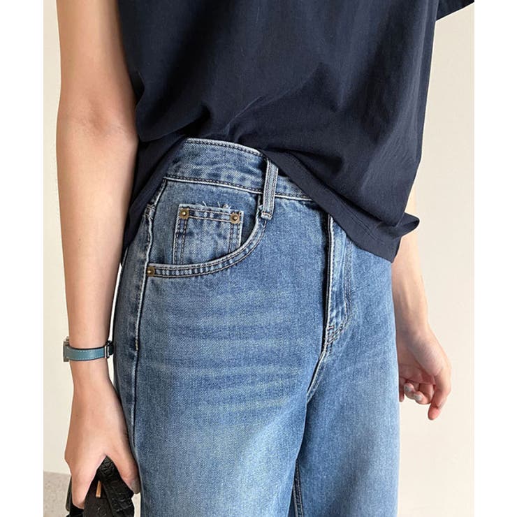 ハイウエストストレートデニム ボトムス デニムパンツ[品番