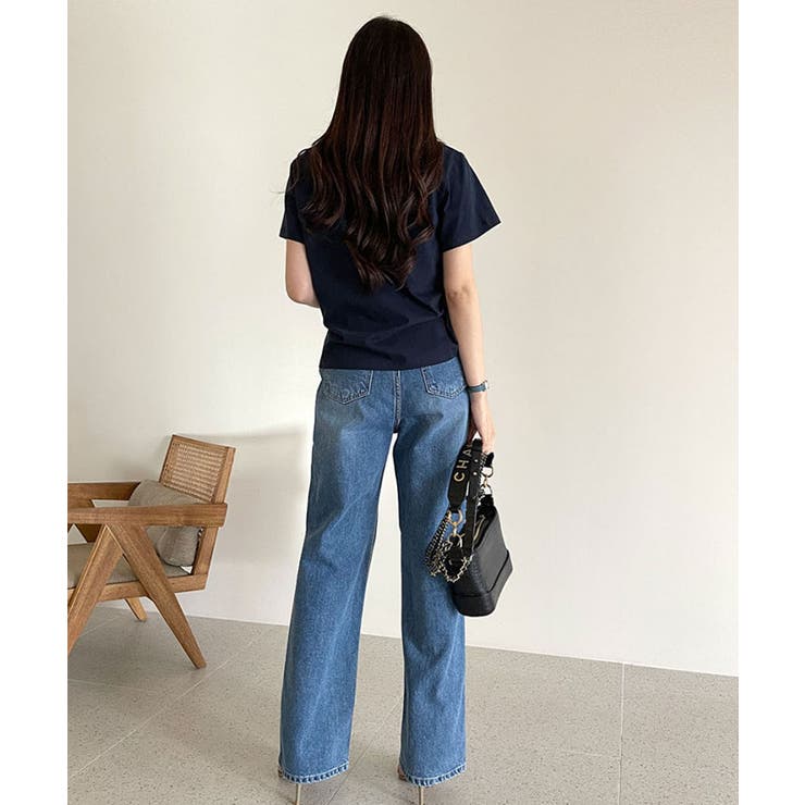 ハイウエストストレートデニム ボトムス デニムパンツ[品番