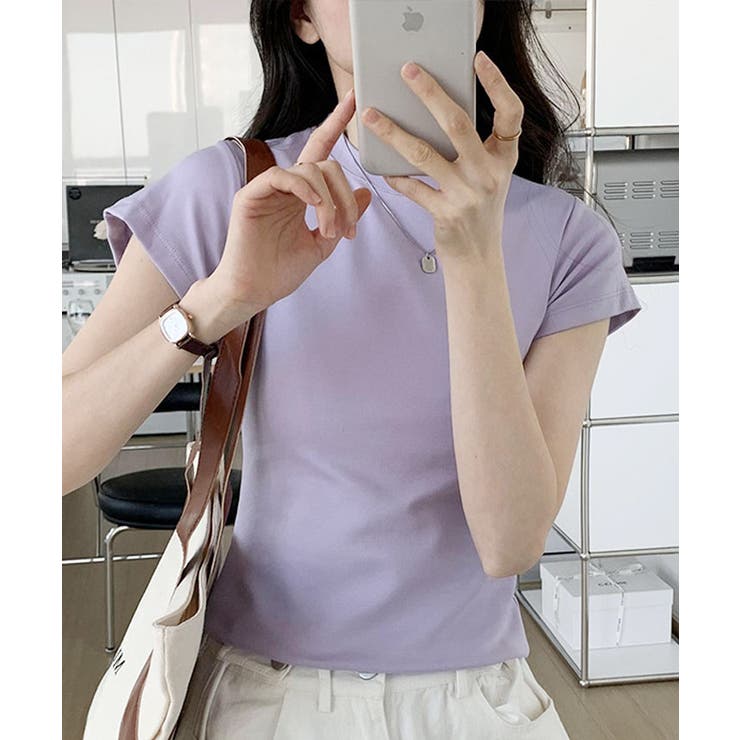 パープル | 【SHOPLIST限定】レディーシルエットコットンTシャツ 5色 3サイズ | kirakiraShop 