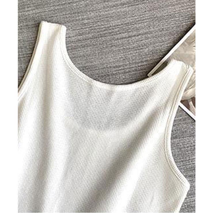 コットンワッフルUネックタンクトップ 7色 トップス | kirakiraShop  | 詳細画像16 