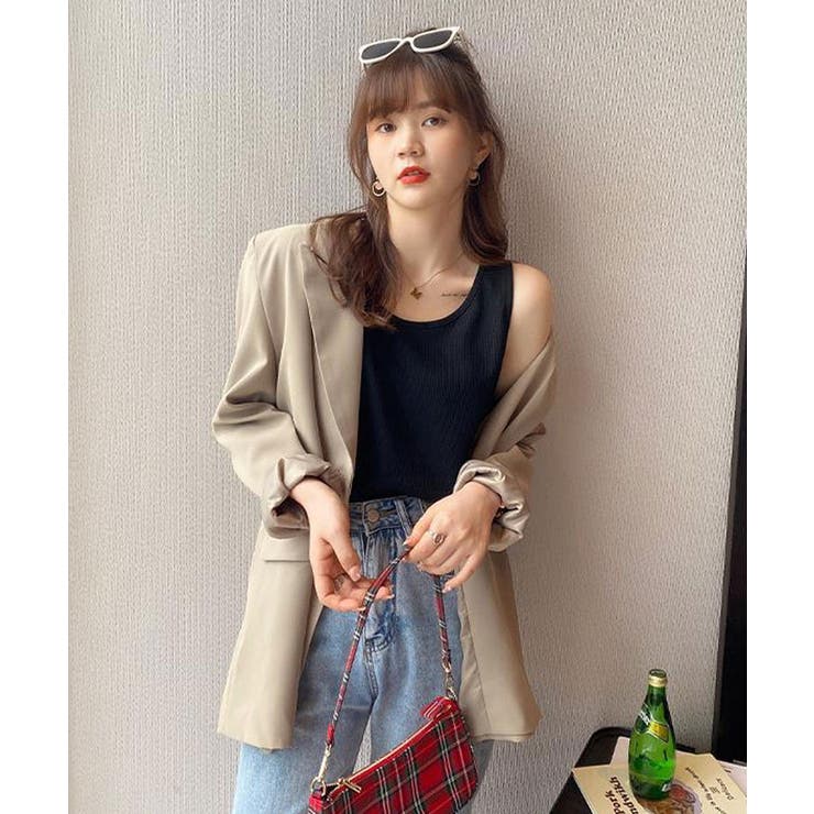 コットンワッフルUネックタンクトップ 7色 トップス | kirakiraShop  | 詳細画像3 