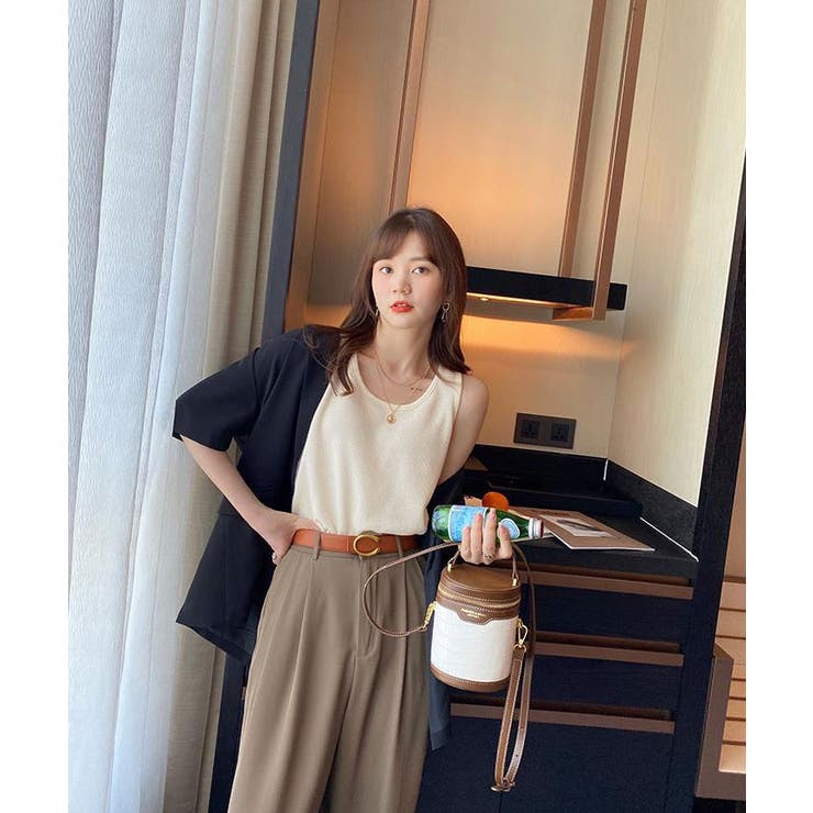 コットンワッフルUネックタンクトップ 7色 トップス | kirakiraShop  | 詳細画像11 