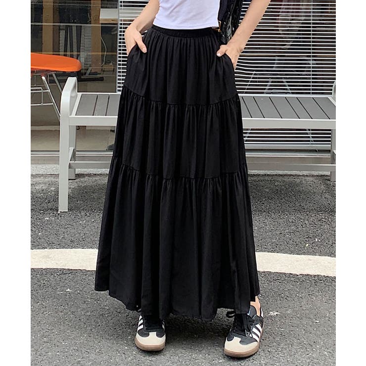 美品✨カネコイサオ ティアード ロングスカート ボリューム ピコ リボン 希少❗️ ☆カネコイサオ/最高級ピンタック&レース ティアード ロング