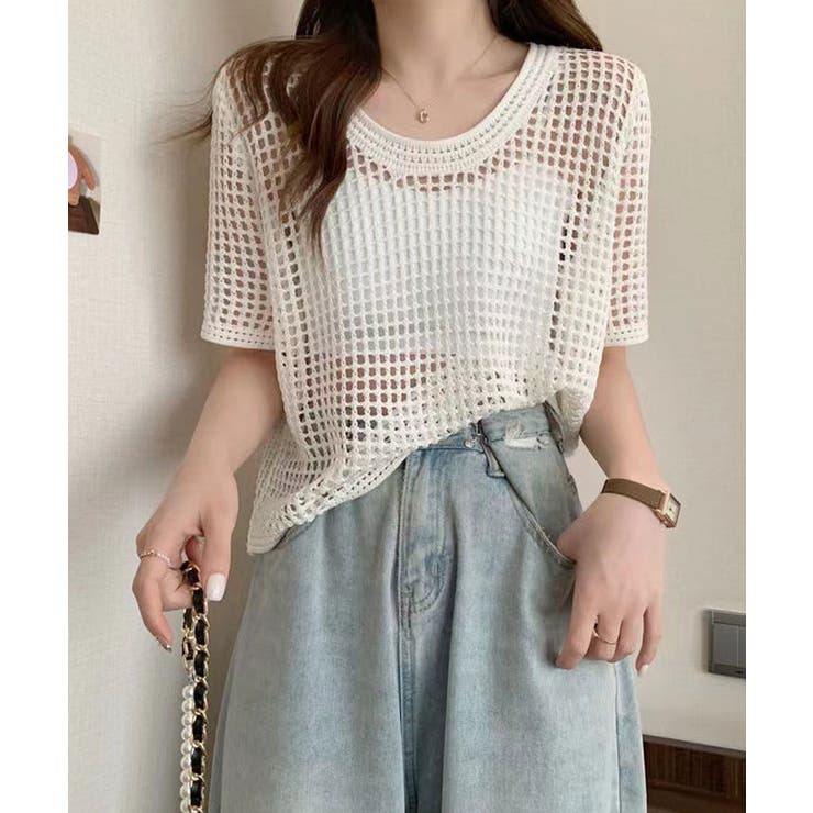 メッシュニットベアトップス メッシュニットベアトップス(カットソー)｜トップス｜emmi（エミ