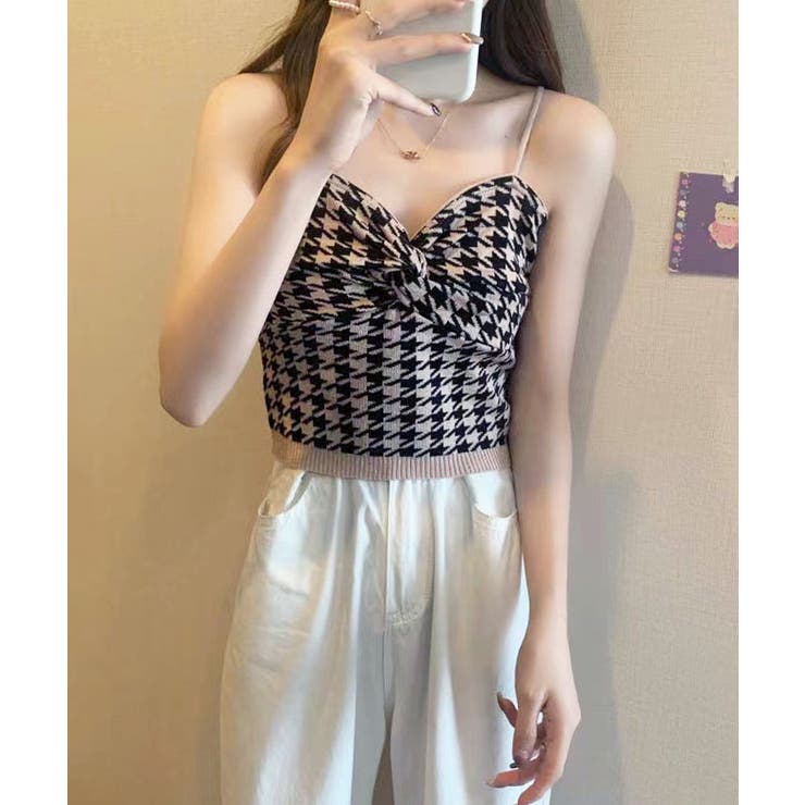 【SHOPLIST限定】フロントクロスショートニットキャミソール トップス サマ… | kirakiraShop  | 詳細画像13 