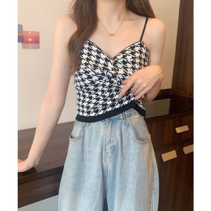 【SHOPLIST限定】フロントクロスショートニットキャミソール トップス サマ… | kirakiraShop  | 詳細画像5 