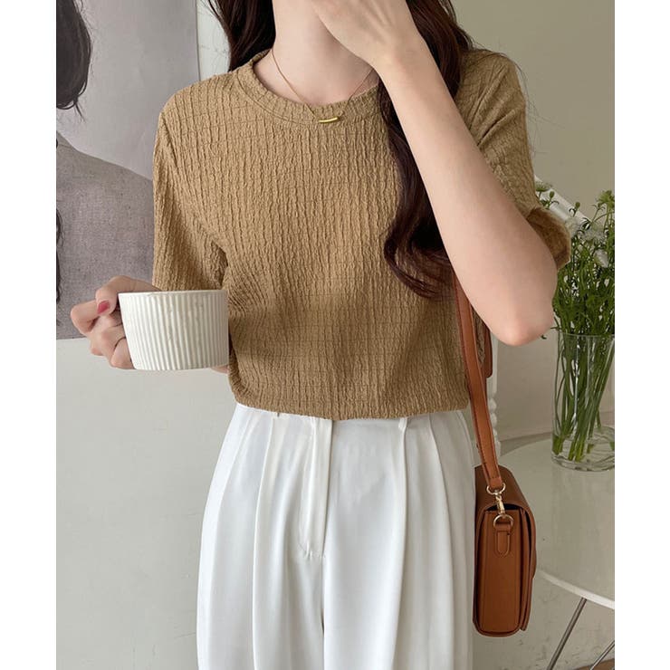 【SHOPLIST限定】リップルクルーネックTシャツ 4色 トップス | kirakiraShop  | 詳細画像7 