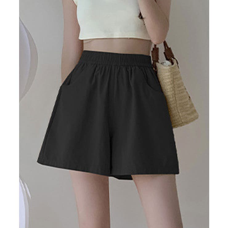 ブラック | 【SHOPLIST限定】シンプルAラインショートパンツ ボトムス パンツ | kirakiraShop 