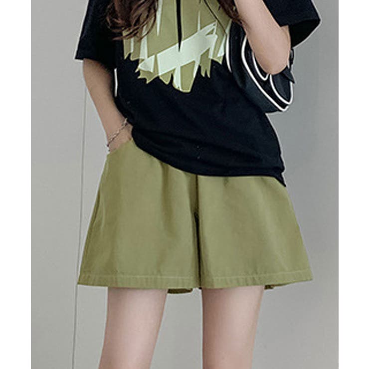 グリーン | 【SHOPLIST限定】シンプルAラインショートパンツ ボトムス パンツ | kirakiraShop 