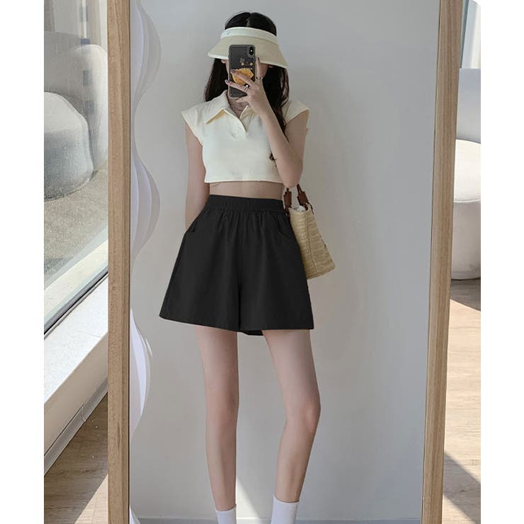 【SHOPLIST限定】シンプルAラインショートパンツ ボトムス パンツ | kirakiraShop  | 詳細画像2 