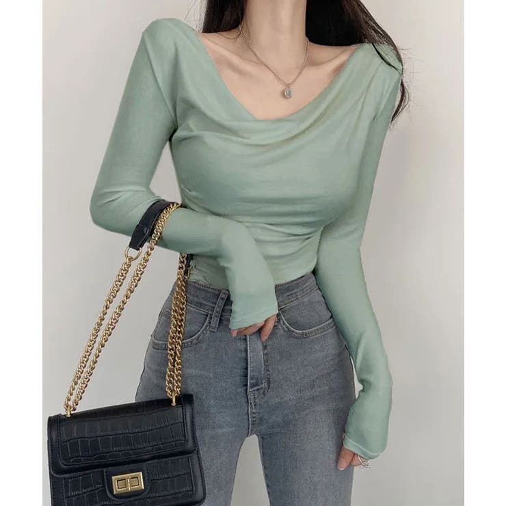 【SHOPLIST限定】ネックドレープロングスリーブカットソー トップス ソフト… | kirakiraShop  | 詳細画像14 