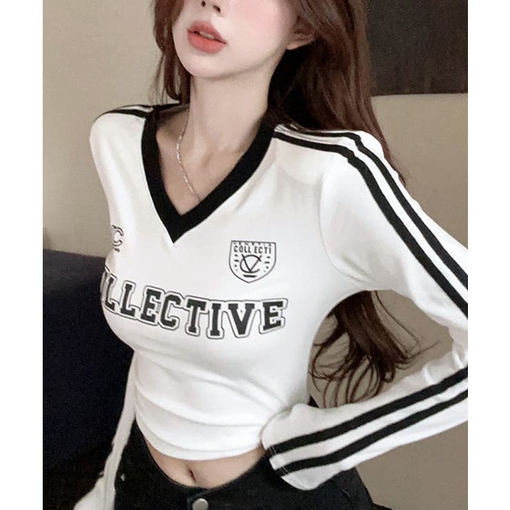 CALUX/キャラクス】Vネック Tシャツ（Tシャツ／カットソー