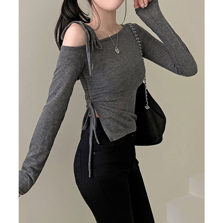 ショルダーダブルリボントップス / Shoulder Double Ribbon Top