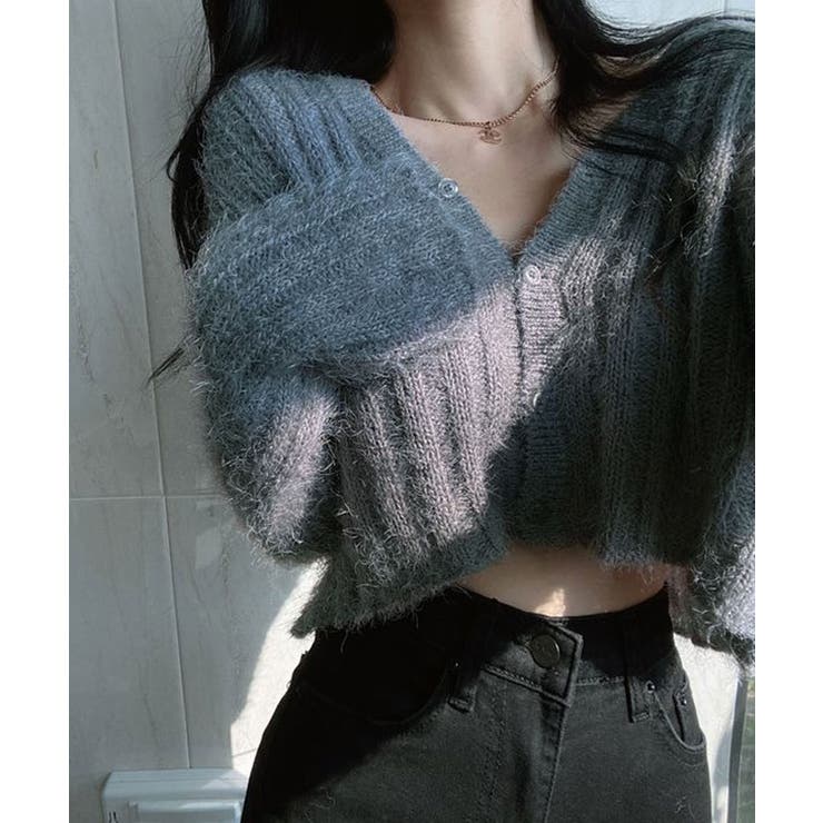 スリーブフレアショートニットカーディガン トップス カーディガン | kirakiraShop  | 詳細画像4 