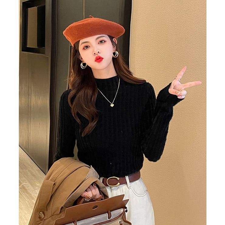 【SHOPLIST限定】ミンクタッチハイネックリブニットトップス トップス ニッ… | kirakiraShop  | 詳細画像2 