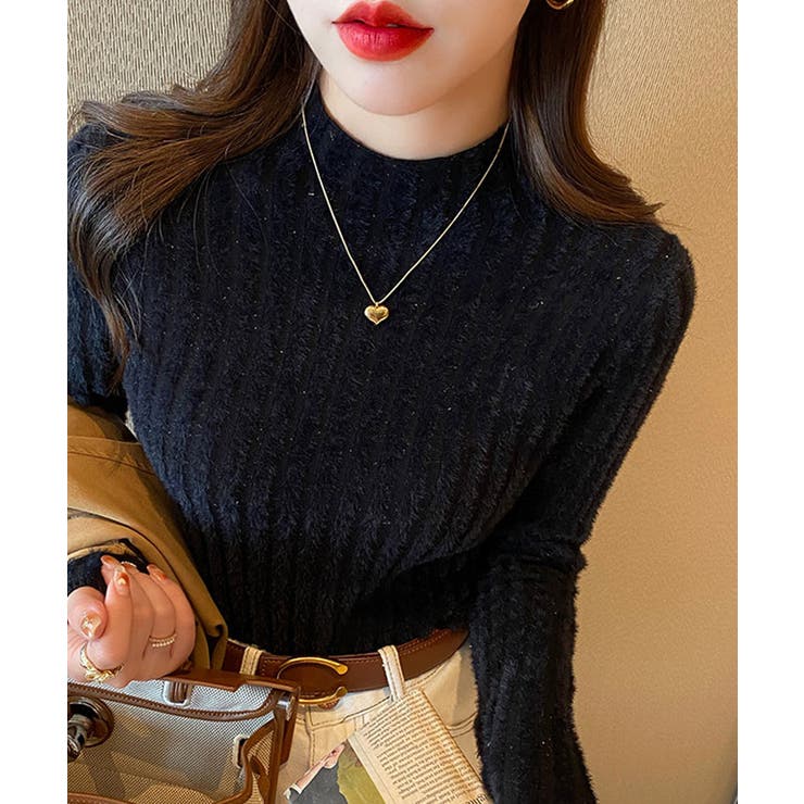 【SHOPLIST限定】ミンクタッチハイネックリブニットトップス トップス ニッ… | kirakiraShop  | 詳細画像7 