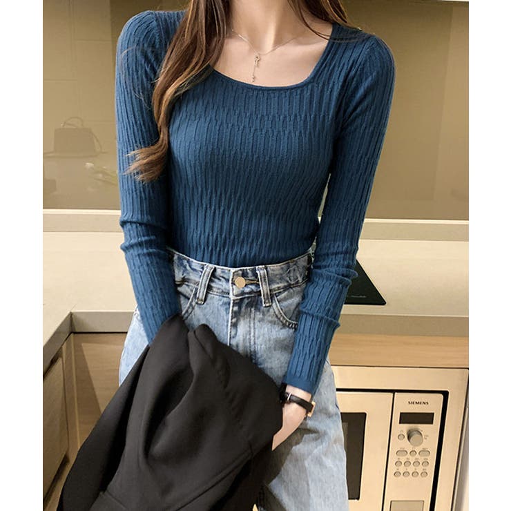 【SHOPLIST限定】3DコードヤーンUネックニットトップス トップス ニット | kirakiraShop  | 詳細画像13 