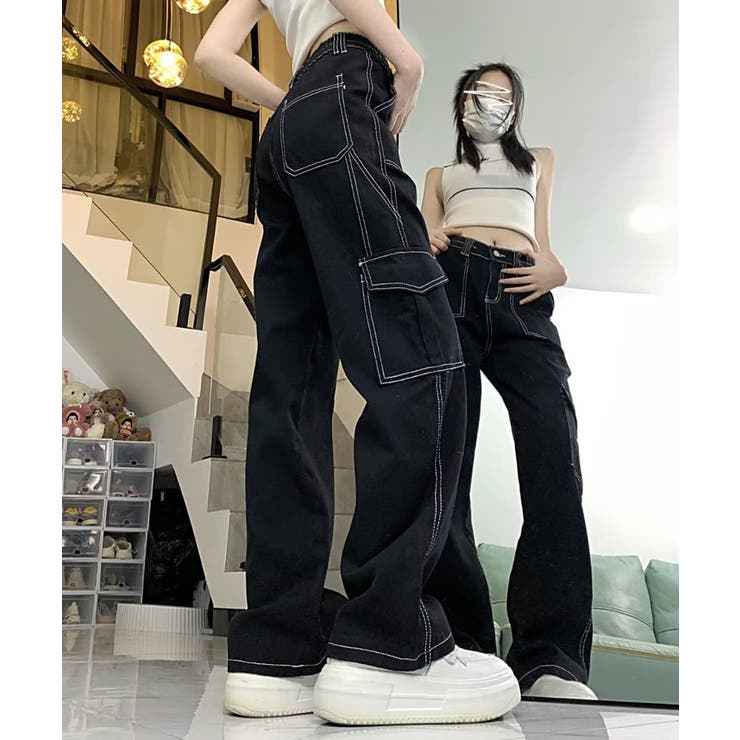 ステッチペインターカーゴパンツ ボトムス ペインターパンツ[品番：IK000007918]｜kirakiraShop  （キラキラショップ）のレディースファッション通販｜SHOPLIST（ショップリスト）