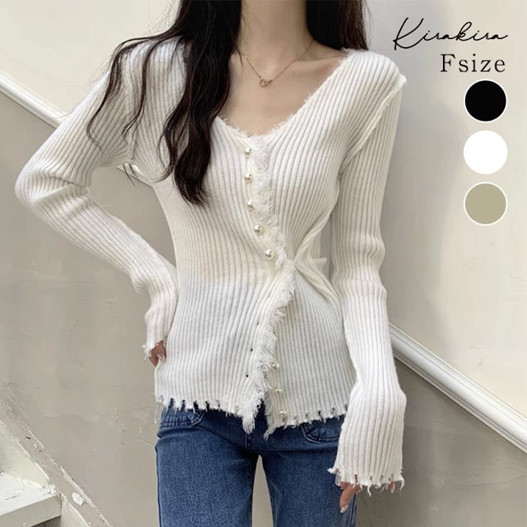 ルネ☆キラキラお花ボタンパフスリーブ カーディガン ルネ☆キラキラ