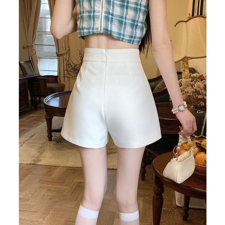 金ボタンハイウエストミニスカートパンツ2サイズ ボトムス ミニ 金ボタンハイウエストミニスカートパンツ2サイズ ボトムス ミニ