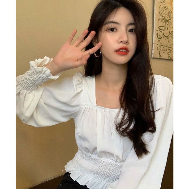 ボリュームスリーブギャザーショート丈ブラウス トップス ブラウス | kirakiraShop  | 詳細画像11 