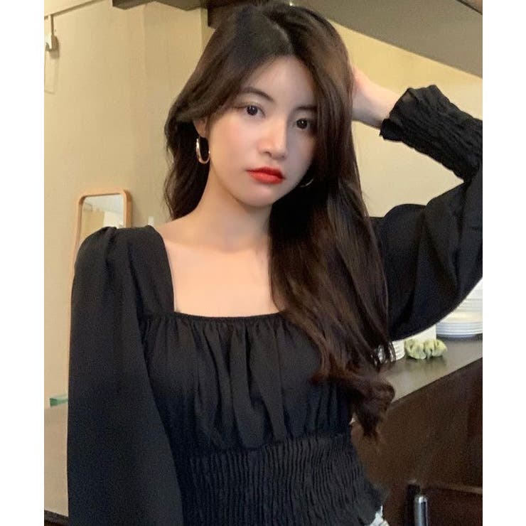 ボリュームスリーブギャザーショート丈ブラウス トップス ブラウス | kirakiraShop  | 詳細画像3 