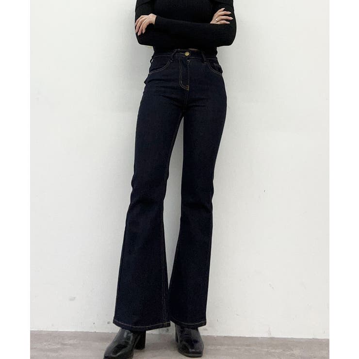 ハイウエストブーツカットデニム ボトムス デニムパンツ[品番：IK000007977]｜kirakiraShop  （キラキラショップ）のレディースファッション通販｜SHOPLIST（ショップリスト）