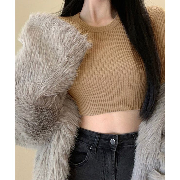 ショート丈リブニットトップス トップス リブニット | kirakiraShop  | 詳細画像19 