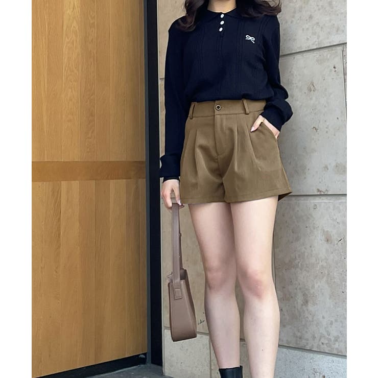 タック入りスラックスショートパンツ 全2色 ボトムス[品番