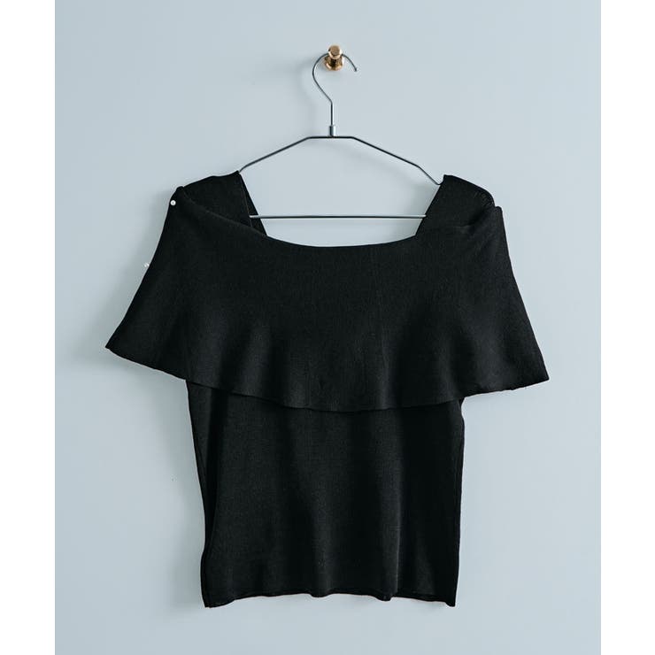 オフショルリボンパール半袖ニット 2色 トップス | kirakiraShop  | 詳細画像22 