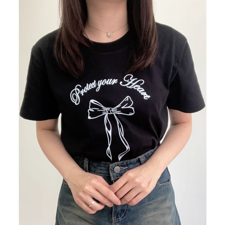 リボンプリントTシャツ トップス フィット | kirakiraShop  | 詳細画像20 