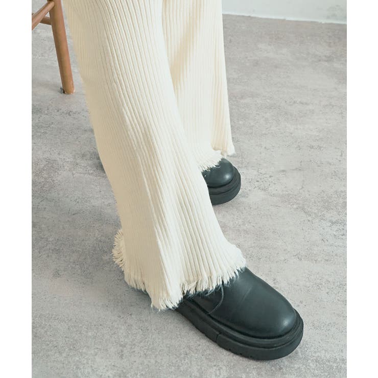 裾フリンジリブパンツ ボトムス フレアパンツ | kirakiraShop  | 詳細画像9 