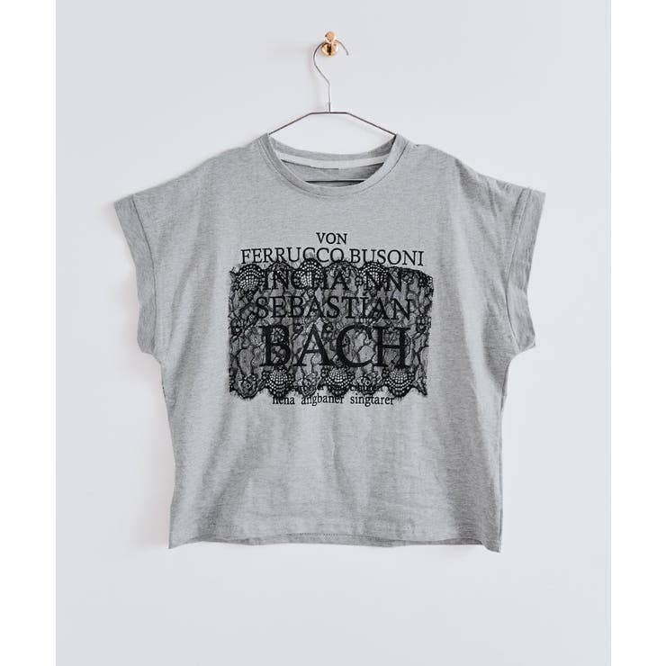 フロントレースロゴデザインTシャツ トップス ロゴ[品番