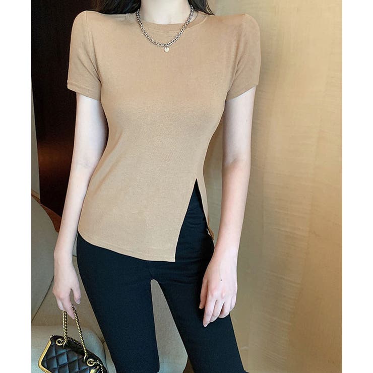 サイドスリット半袖Tシャツ トップス 白T | kirakiraShop  | 詳細画像11 