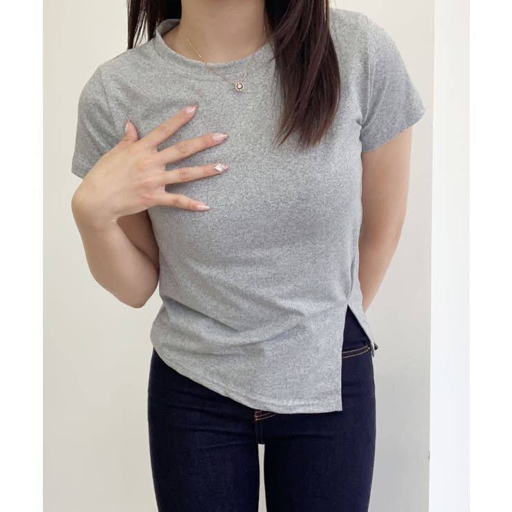 サイドスリット半袖Tシャツ トップス 白T | kirakiraShop  | 詳細画像17 