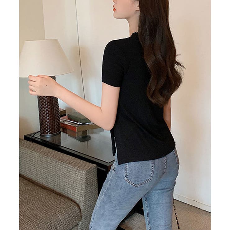 サイドスリット半袖Tシャツ トップス 白T | kirakiraShop  | 詳細画像4 