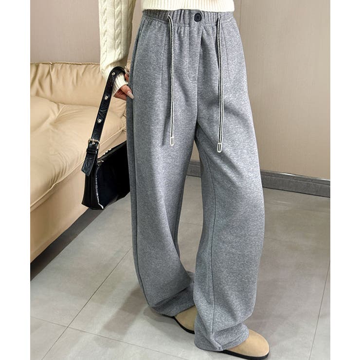 グレー | 裏起毛ワイドスウェットパンツ ボトムス ワークパンツ | kirakiraShop 