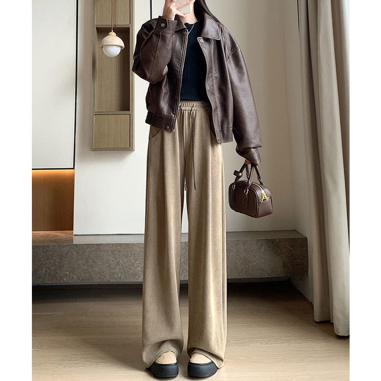 裏起毛セミワイドリブパンツ 4サイズ ボトムス | kirakiraShop  | 詳細画像9 