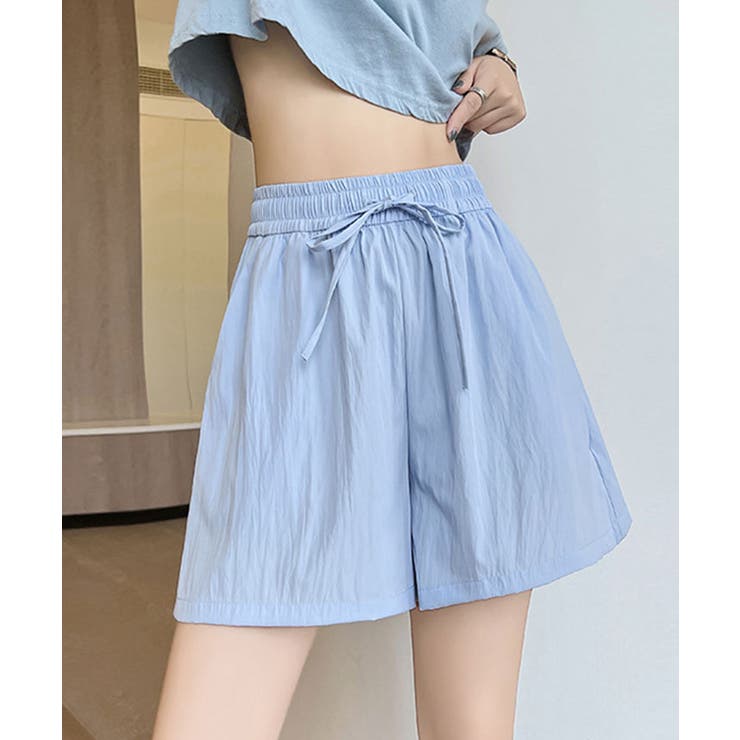 ブルー | ワイドリラクシーショートパンツ ショートパンツ ドロストパンツ | kirakiraShop 