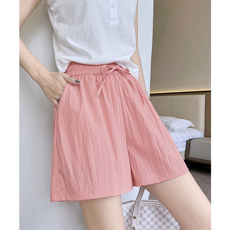ピンク | ワイドリラクシーショートパンツ ショートパンツ ドロストパンツ | kirakiraShop 